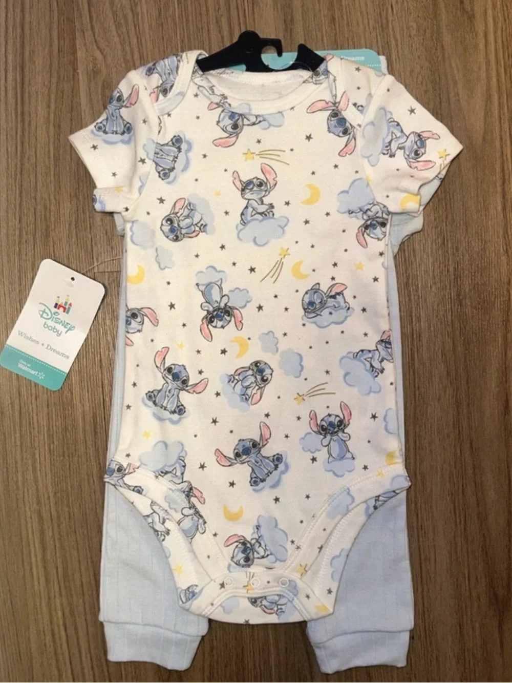 Disney Blue Stitch Short-Sleeve One-Piece (4-Pack Bundle) Size 12 Months